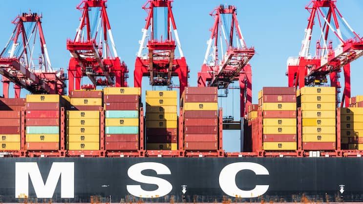 Containerschiff von MSC: Mit einer Flotte von 1000 Containerschiffen und 300 Routen ist MSC die grösste Reederei der Welt.