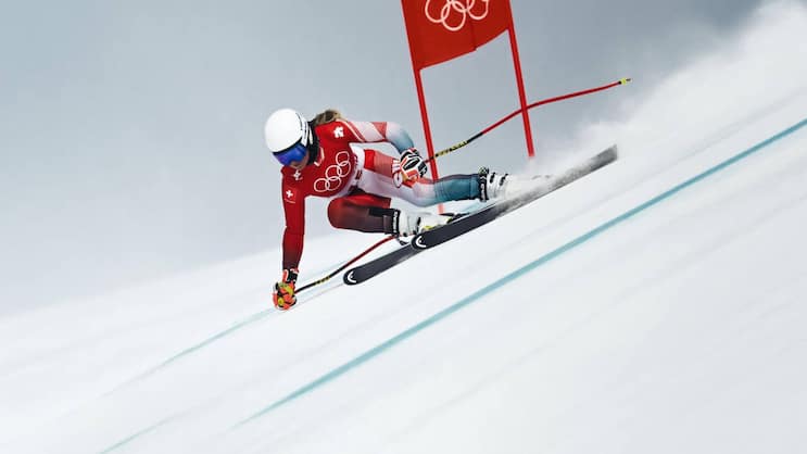 Frauen-Abfahrt an den letzten Olympischen Winterspielen 2022 in Beijing. Im Februar startet Olympia 2026 in Italien.