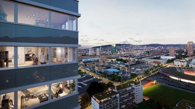 Eins der aktuellen Wohnprojekte der Hiag ist ein 80-Meter-Hochhaus in Zürich-Altstetten.