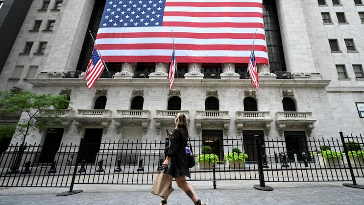 Die US-Börse an der Wall Street in New York City: Der Renditeanstieg spiegelt die Sorge der Anleger über steigende Staatsausgaben der USA wider. RMS