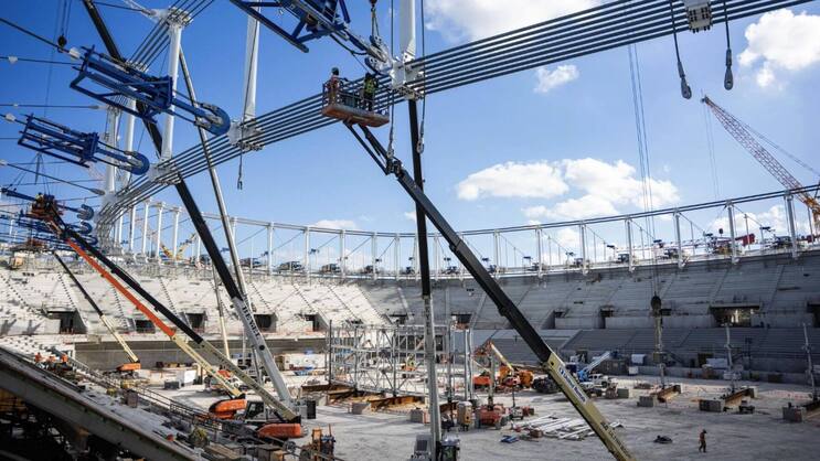 Die Stahlseile der spektakulären Dachkonstruktion des neuen Stadions von Inter Miami kommt von Fatzer aus Romanshorn TG.