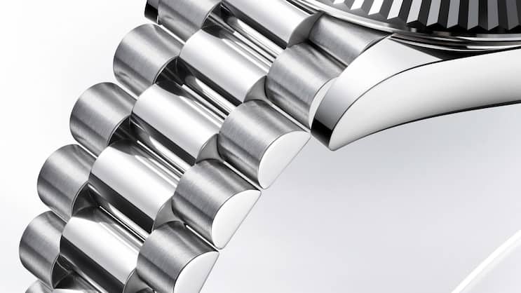 Das President-Band von Rolex in 950er-Platin.