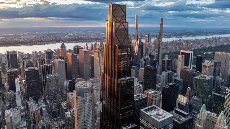 Der neue Mega-Tower von J.P. Morgan Chase prägt die Skyline von Midtown Manhattan.