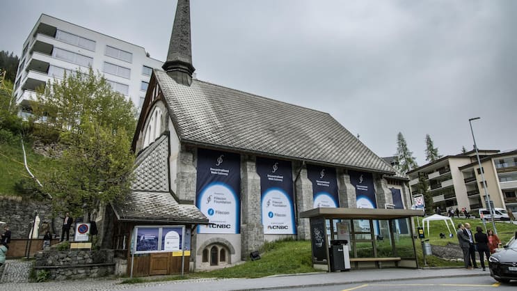 Diese Kirche wird zum USA House während des WEF.