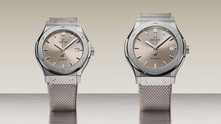 Die Classic Fusion in Taupe: Das Urmodell aus den 1980er Jahren kommt in 42 oder 45 mm Gehäusegröße und ist nur online erhältlich.