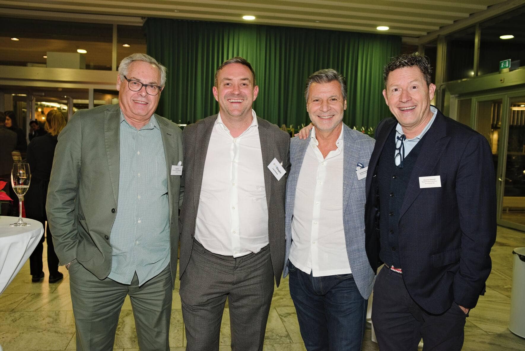 JÃ¼rg Zinsli, Artistico Kosmetikagentur GmbH; Luca Schena, Ringier; Domenico Fasanella, P&I Parfums GmbH; Alexander Maycock, Rudolf Bindella Weinbau-Weinhandel AG