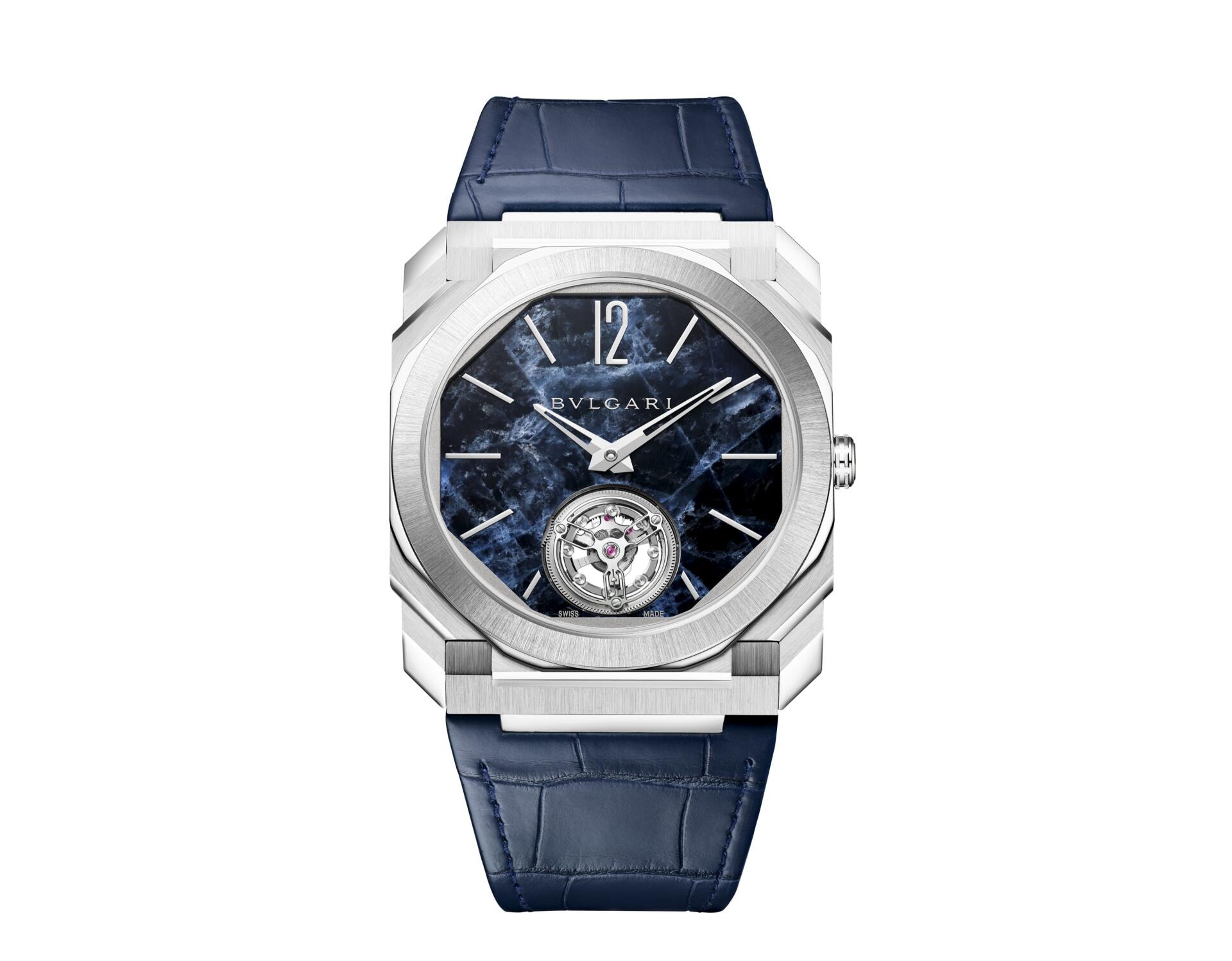<p>Neuheit: Bulgari Octo Finissimo mit Zifferblatt aus blauem Marmor.</p>