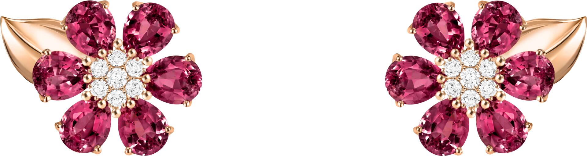<p>Ohrringe der Kollektion «Fleurs d’Hawaï» in Roségold mit Diamanten und Rhodolith. 25’100 Franken.</p>