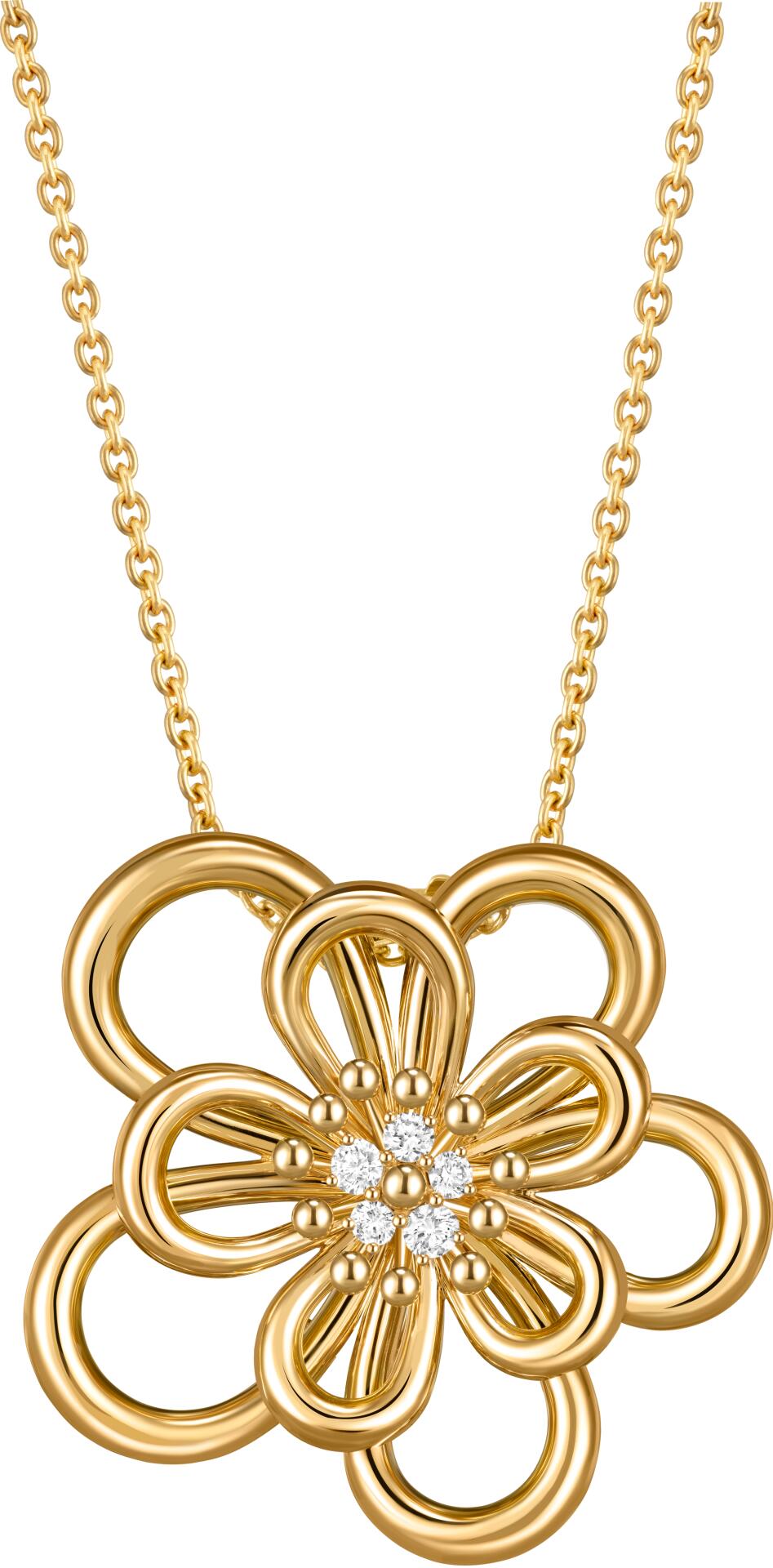 <p>Clip-anhänger aus Gelbgold mit Diamanten aus der neuen Kollektion «Flowerlace». 21’200 Franken.</p>