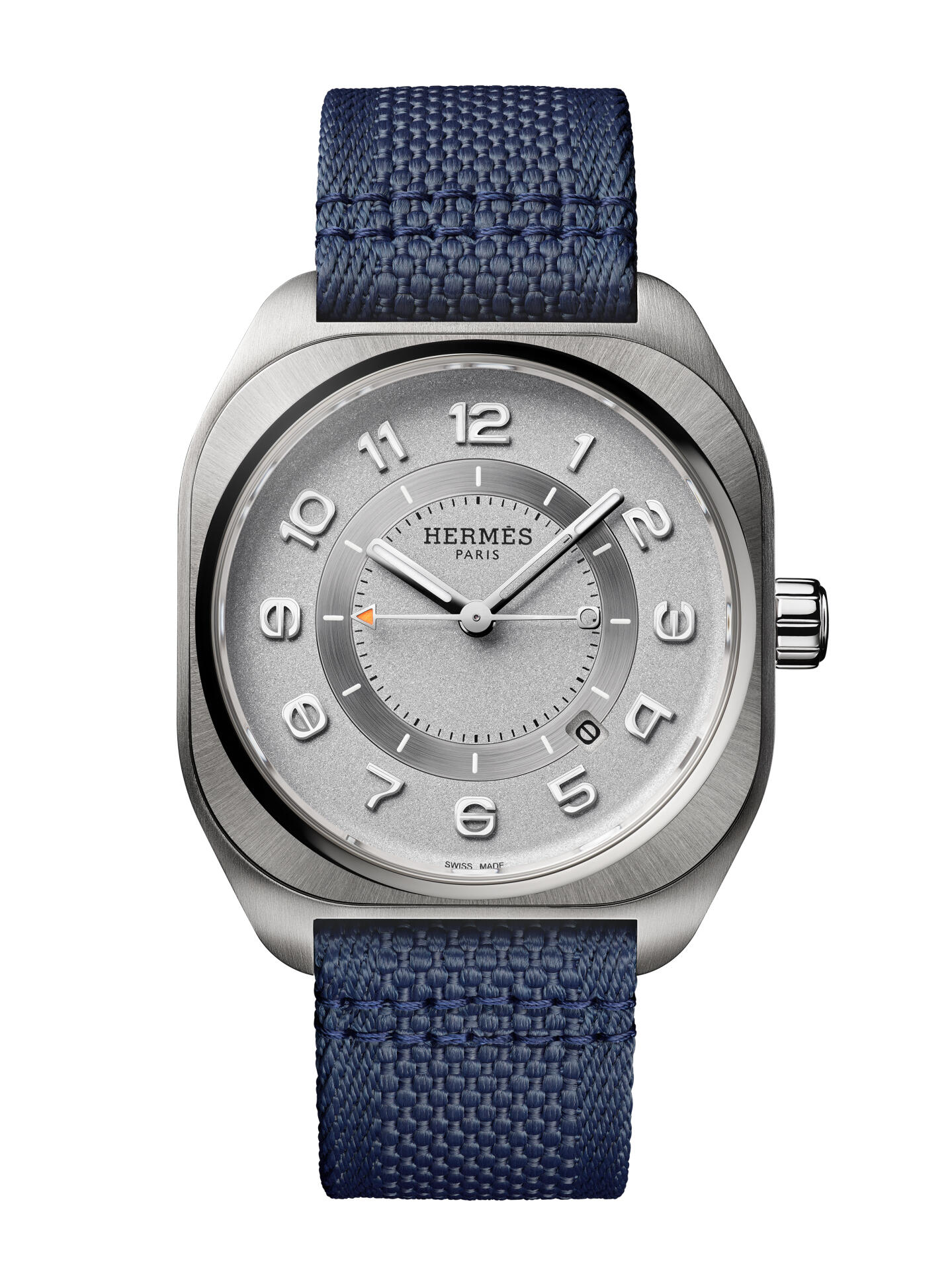 <p>Uhr aus Titan, 42 mm, Automatikwerk, blaues Textilband, Fr. 6530.–</p>