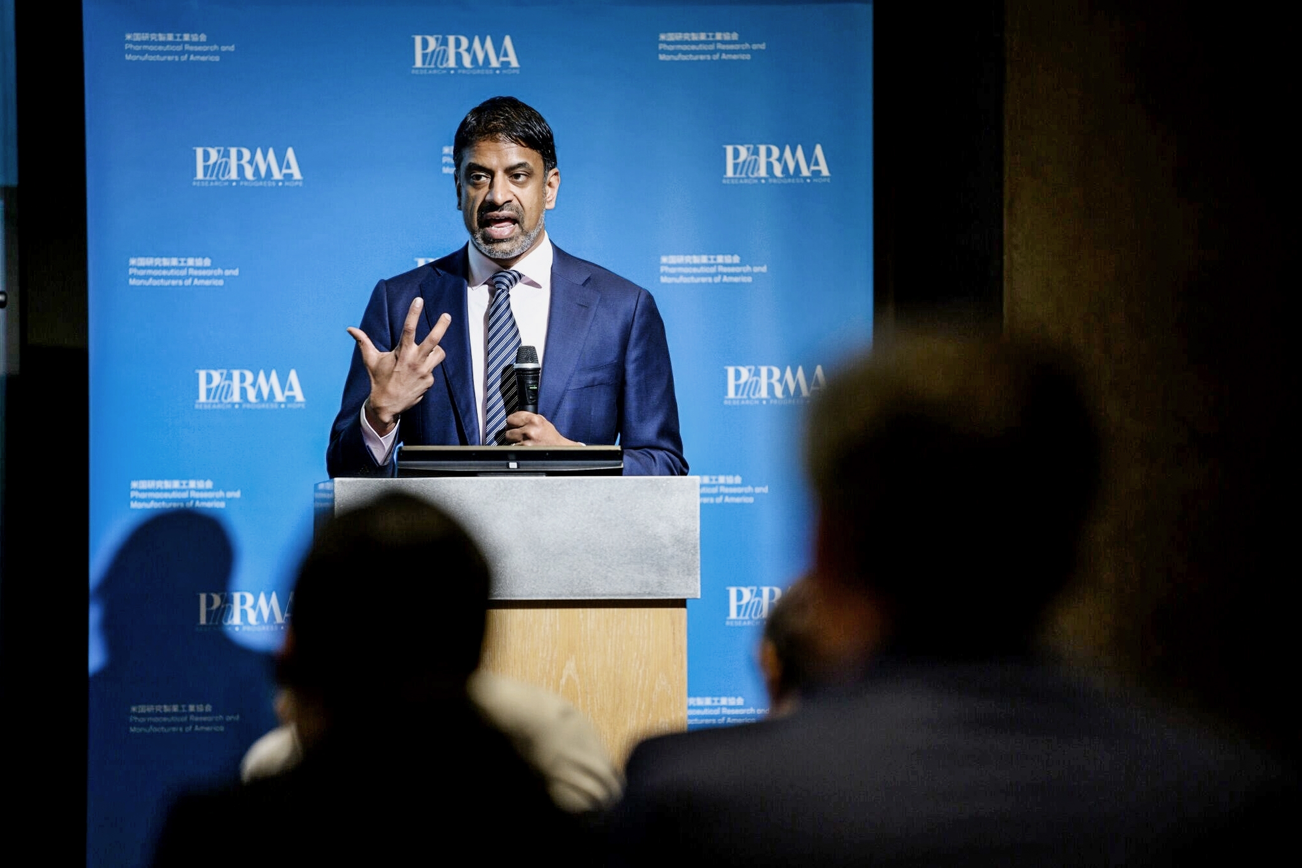 Vas Narasimhan, chief executive officer of Novartis AG, speaks during a news conference in Tokyo, Japan, on Thursday, Nov. 9, 2023. Novartis has been narrowing its focus on innovative medicines with the highest profit potential and the spinoff of itsÂ SandozÂ generics business is only the last in a series of steps in that direction. Photographer: Akio Kon/Bloomberg