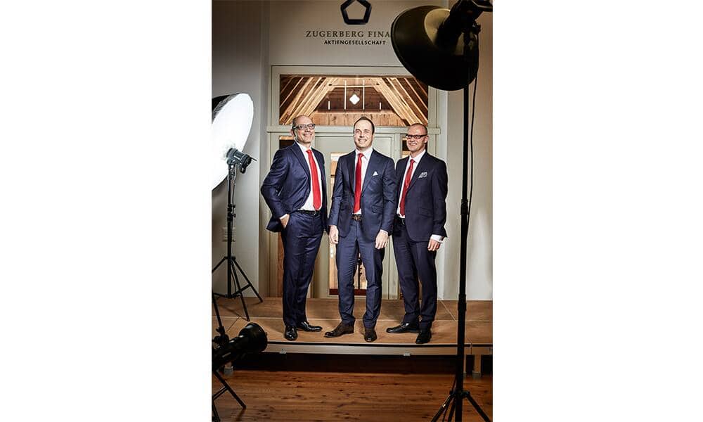 Zugerberg Finanz: Maurice Pedergnana, Timo Dainese und Gregor Widler (v.l.)