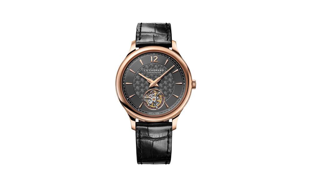 «L.U.C Flying T Twin» mit einem Gehäuse aus ethischem Gold mit Fairmined-Zertifikat, auf 50 Exemplare limitiert. Preis: 115 000 Franken.