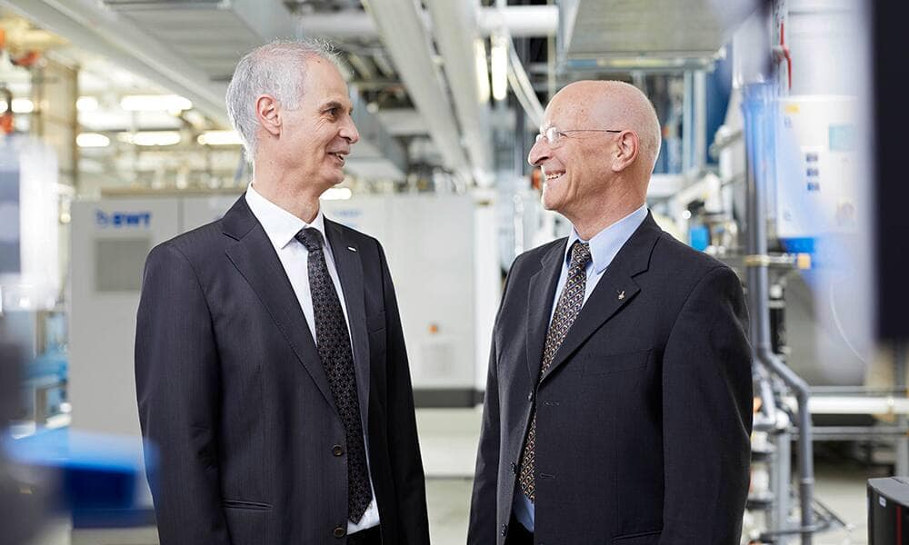 Chef Mario El-Khoury (l.) und Verwaltungsratspräsident Claude Nicollier