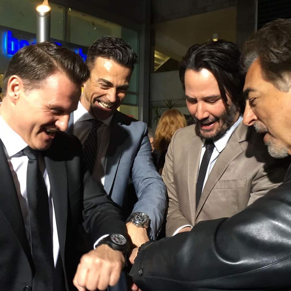 Sascha Moeri mit Keanu Reeves an einem Event von Carl F. Bucherer