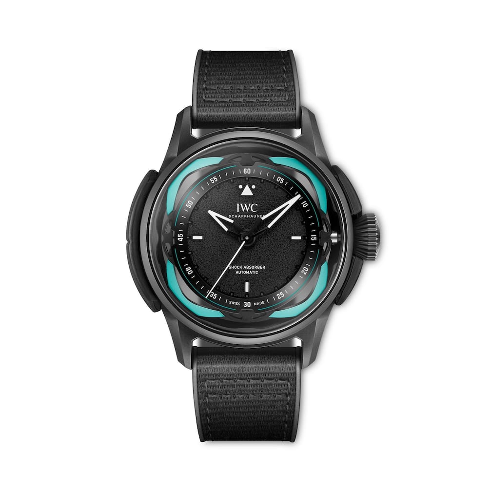 Toto Wolff Wearing the Big Pilotâs Watch Shock Absorber XPL Toto Wolff x Mercedes-AMG PETRONAS Formula One⢠Team (Ref. IW356201)