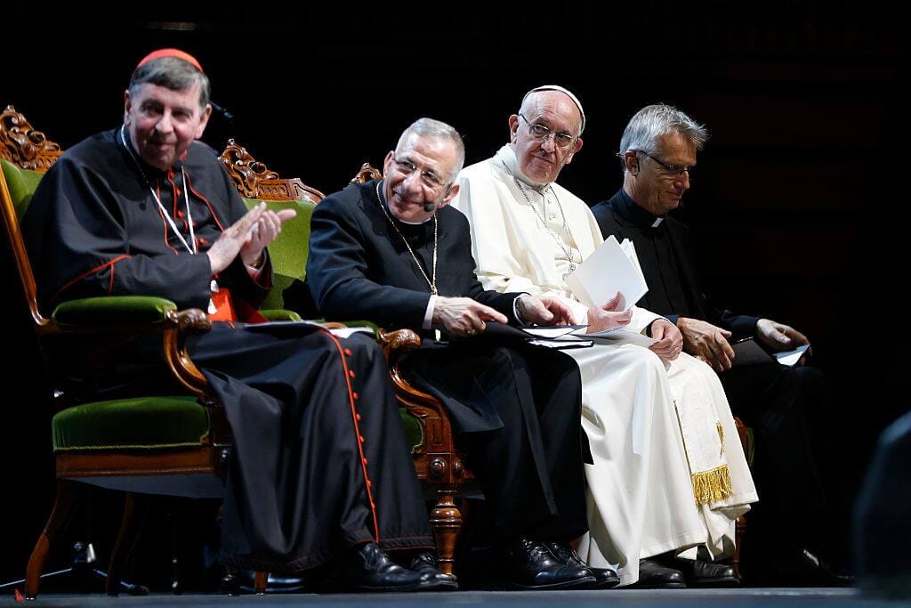 Kurt Koch (links) und Papst Franziskus (in Weiss) beim Reformationsgedenken