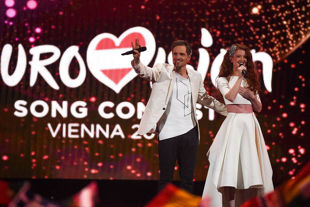 VIENNA, AUSTRIA - MAY 21:  Morland and Debrah Scarlett of Norway performs on stage during the second Semi Final of the Eurovision Song Contest 2015 on May 21, 2015 in Vienna, Austria. The final of the Eurovision Song Contest 2015 will take place on May 23, 2015.  (Photo by Nigel Treblin/WireImage)