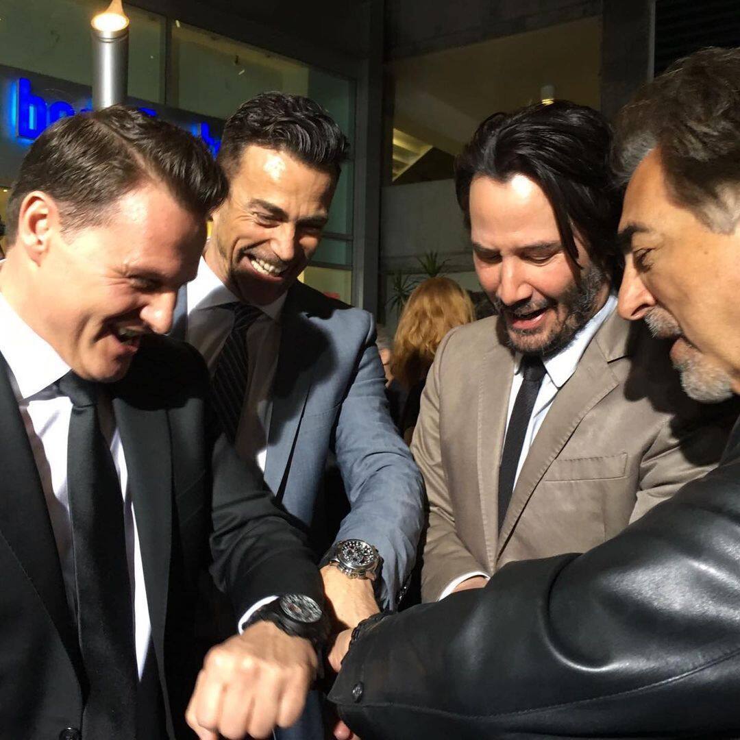 Sascha Moeri mit Keanu Reeves an einem Event von Carl F. Bucherer