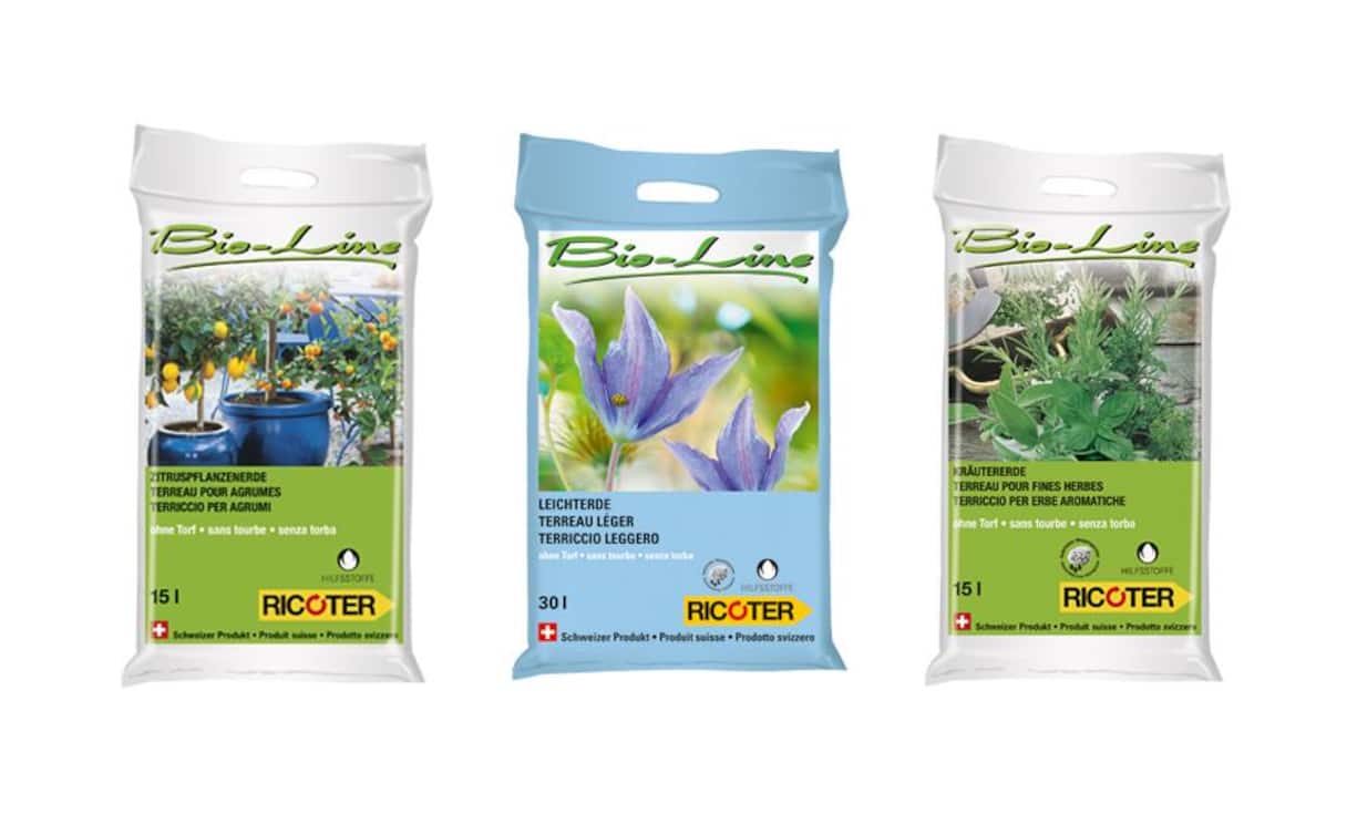 Schweizer ErdenDer grösste Erdenhersteller der Schweiz heisst Ricoter. Die Firma stellt ein Sortiment mit über 50 Erden für Garten-, Balkon- und Zimmerpflanzen zur Auswahl. Es reicht von Kräutererde über Beerenerde bis zu Zitrusschalenerde.Aussteller: Ricoter