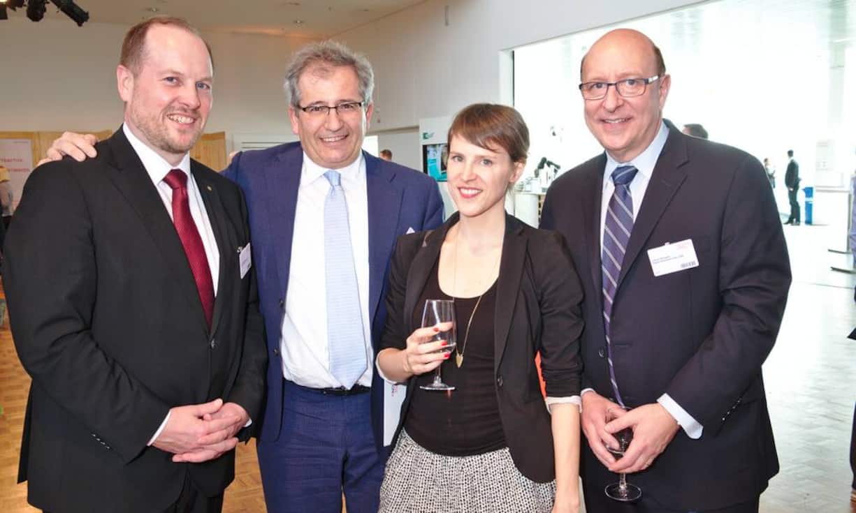 Carl A. Ziegler, CEO, T-Link Management AG;
Carmine Carella, CEO, FairConnect SA;
Sandra Tobler, Trade Commissioner, Swiss Business Hub USA;
Daniel Bangser, Trade Commissioner, Swiss Business Hub USA