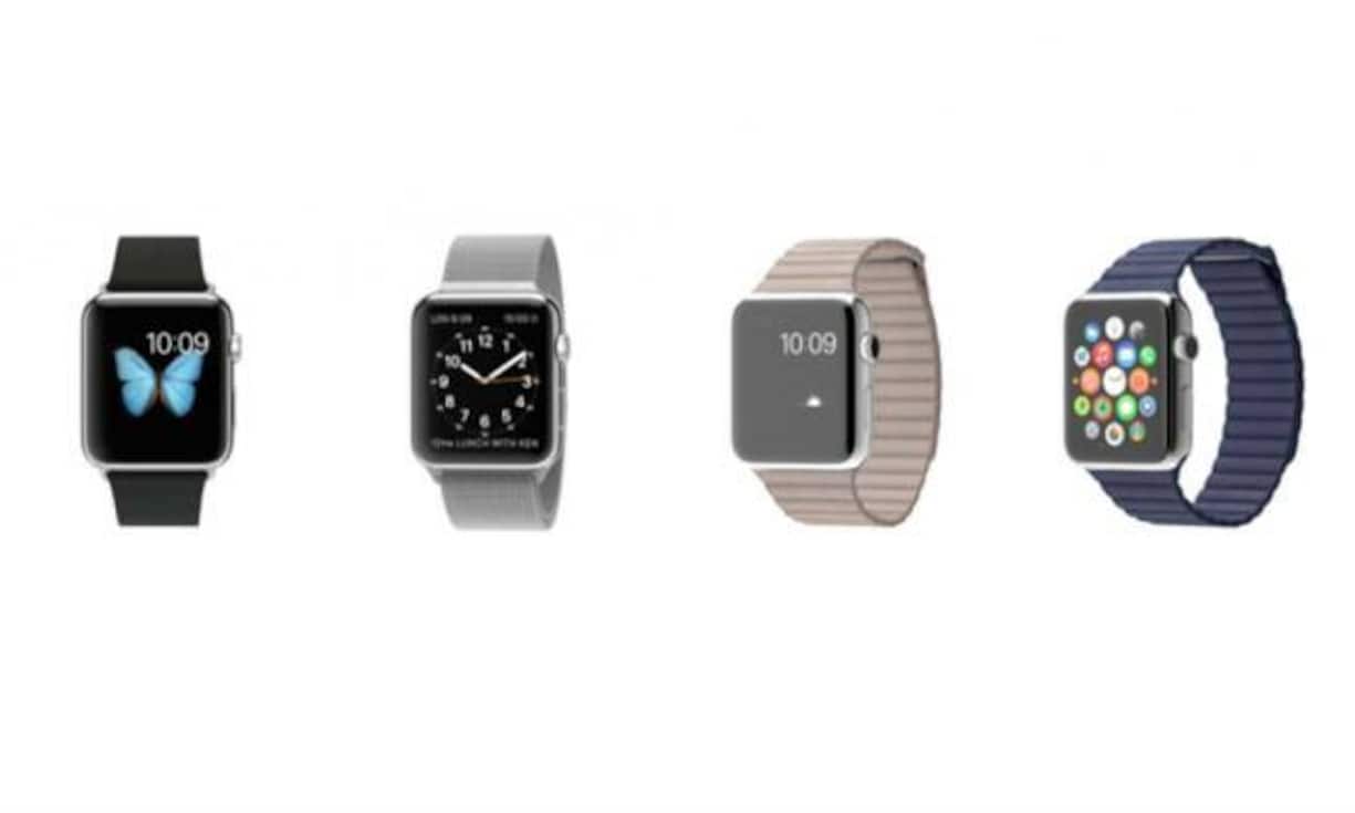 Weitere Versionen der vormals als iWatch bezeichneten Smartwatch. Am Event in Cupertino wurde nun klar, dass die Uhr Apple Watch heissen soll. screenshot apple.com