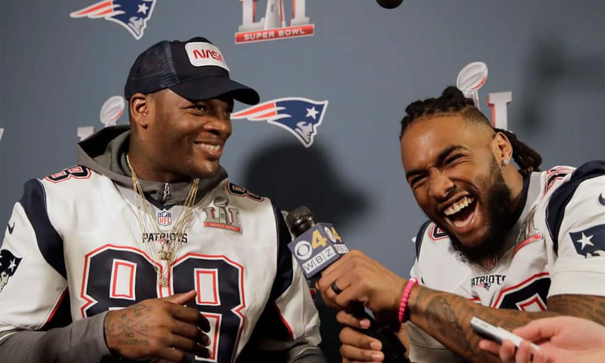 Zwei Stars der Patriots: Brandon Bolden und Martellus Bennett.