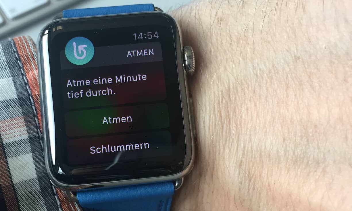 Unaufdringlich erinnert die Apple Watch daran, dass man sich mal wieder ein wenig erholen sollte.