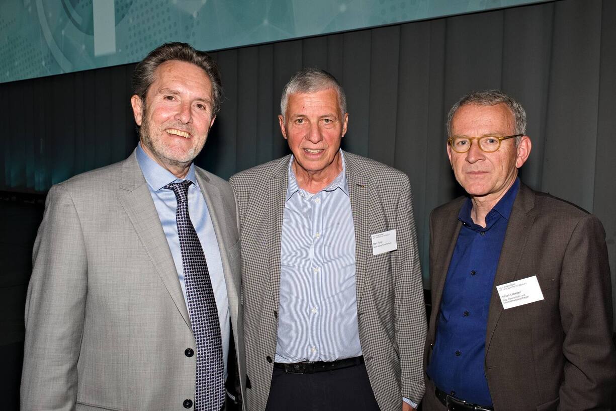 Peter Grütter, Präsident, asut; Marc Furrer, Monti Stampa Furrer Partners; Adrian Lobsiger, Eidg. Datenschutz- und Öffentlichkeitsbeauftragter EDÖB;