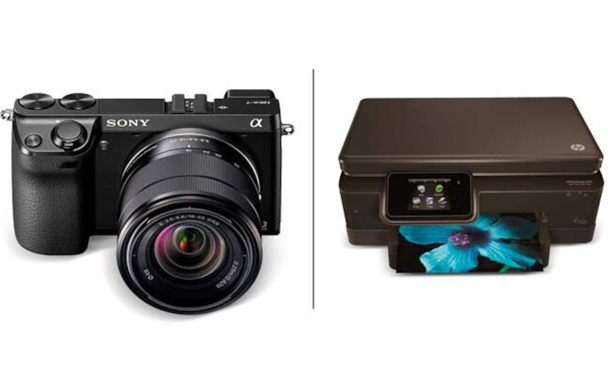 Für Fans der kompakten Qualität: Sony NEX-7 und HP Photosmart 6510.