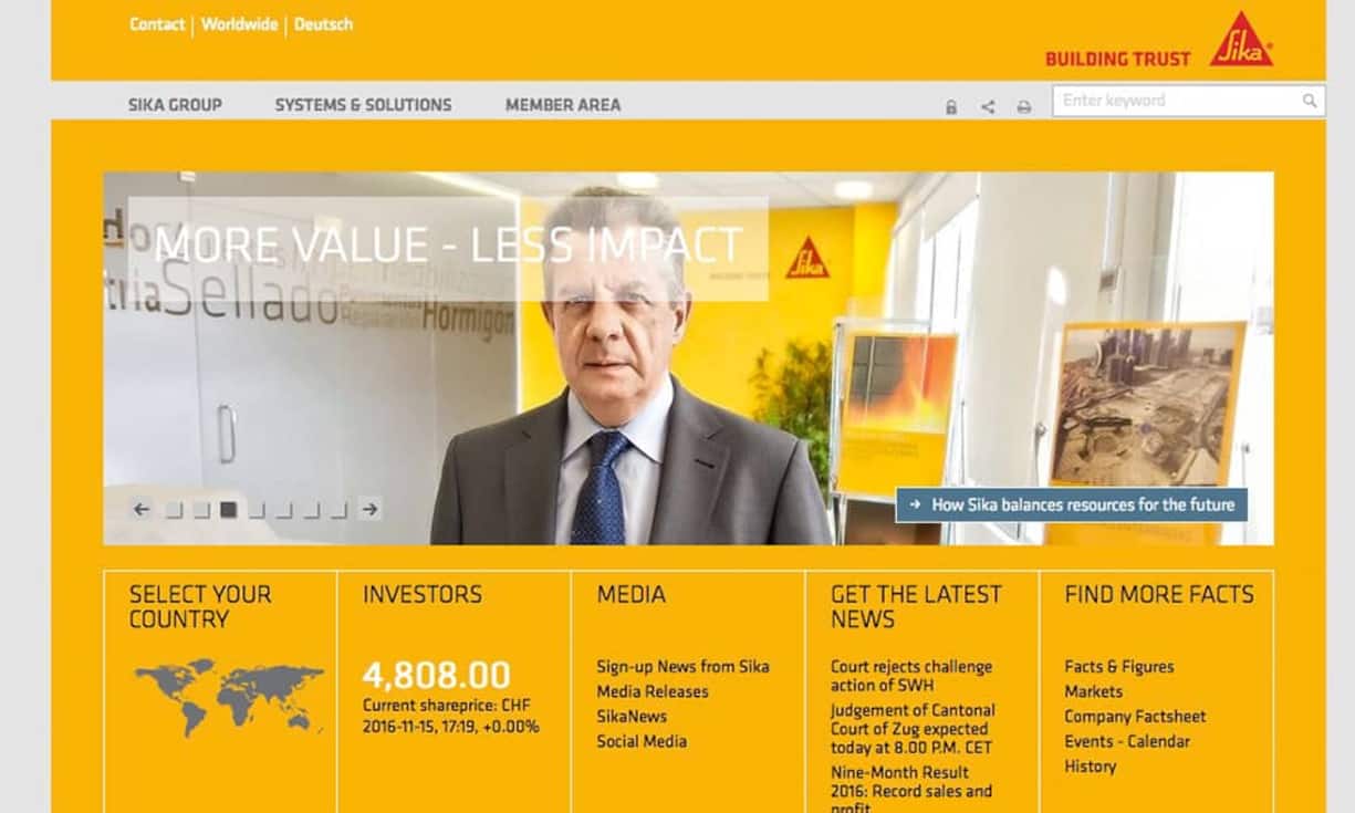 Platz 1: SikaPunktzahl: 73,7 von 100 (Vorjahr: Platz 3)