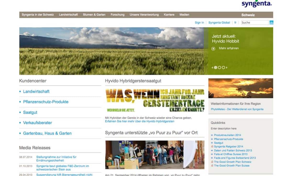 Platz 9: Syngenta (38 Punkte von maximal 100) In allen sieben gebildeten Kategorien schneiden die Schweizer unter dem europäischen Durchschnitt ab.