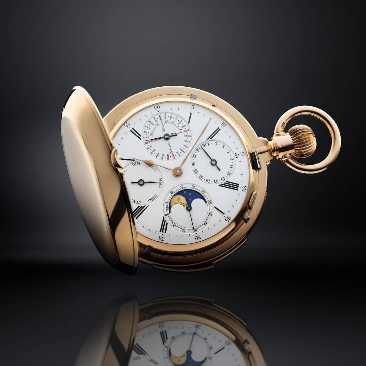 Viele Taschenuhren waren mit Schlagwerken für die akustische Zeitanzeige ausgestattet. Hier ein Modell von Jaeger-LeCoultre von 1895.