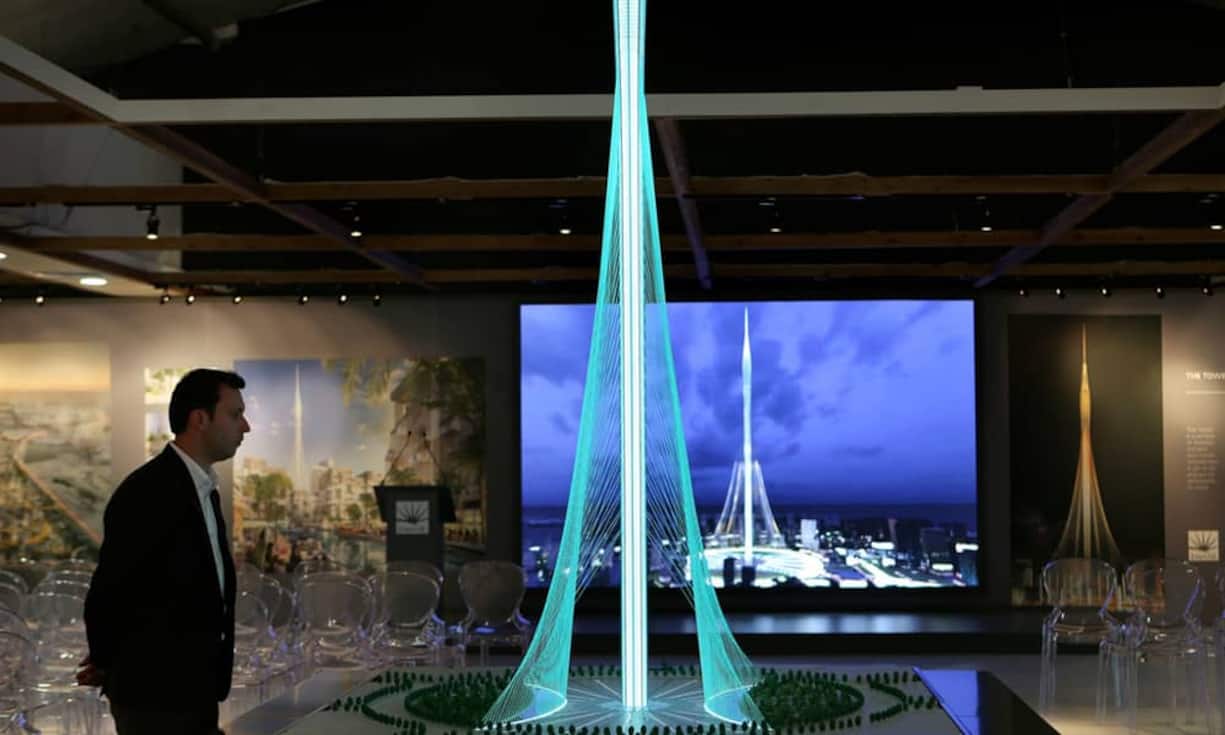 Rechtzeitig zur Expo 2020 in Dubai soll ein neuer Mega-Turm aus dem Wüstenboden gestampft werden. Das Projekt wurde am 10. April im Golfemirat vorgestellt.