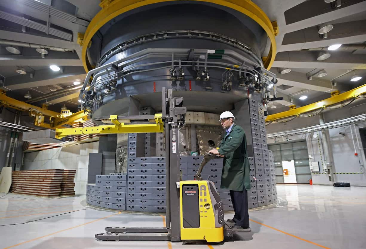 LENINGRAD REGION, RUSSIA - APRIL 11, 2018: Operating the PIK high-flux beam research reactor at the Konstantinov Institute of Nuclear Physics, part of the Kurchatov Institute, in the town of Gatchina, Leningrad Region. Peter Kovalev/TASS (Photo by Peter Kovalev\TASS via Getty Images)