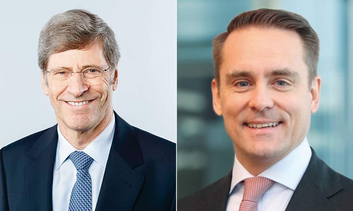 Zwei weitere Schweizer haben eine tragende Rolle im Reich des Larry Fink. Mathis Cabiallavetta (links), seines Zeichens Verwaltungsratsmitglied bei Swiss Re und Blackrock, ist seit 2007 dabei. Auch David Blumer (rechts), der Chef der Abteilung Europa, Mittlerer Osten und Afrika (EMEA), hat eine Verbindung zu Swiss Re. Dort war er der bestbezahlte Angestellte, bevor er 2013 kündigte und wenig später zu Blackrock wechselte.
