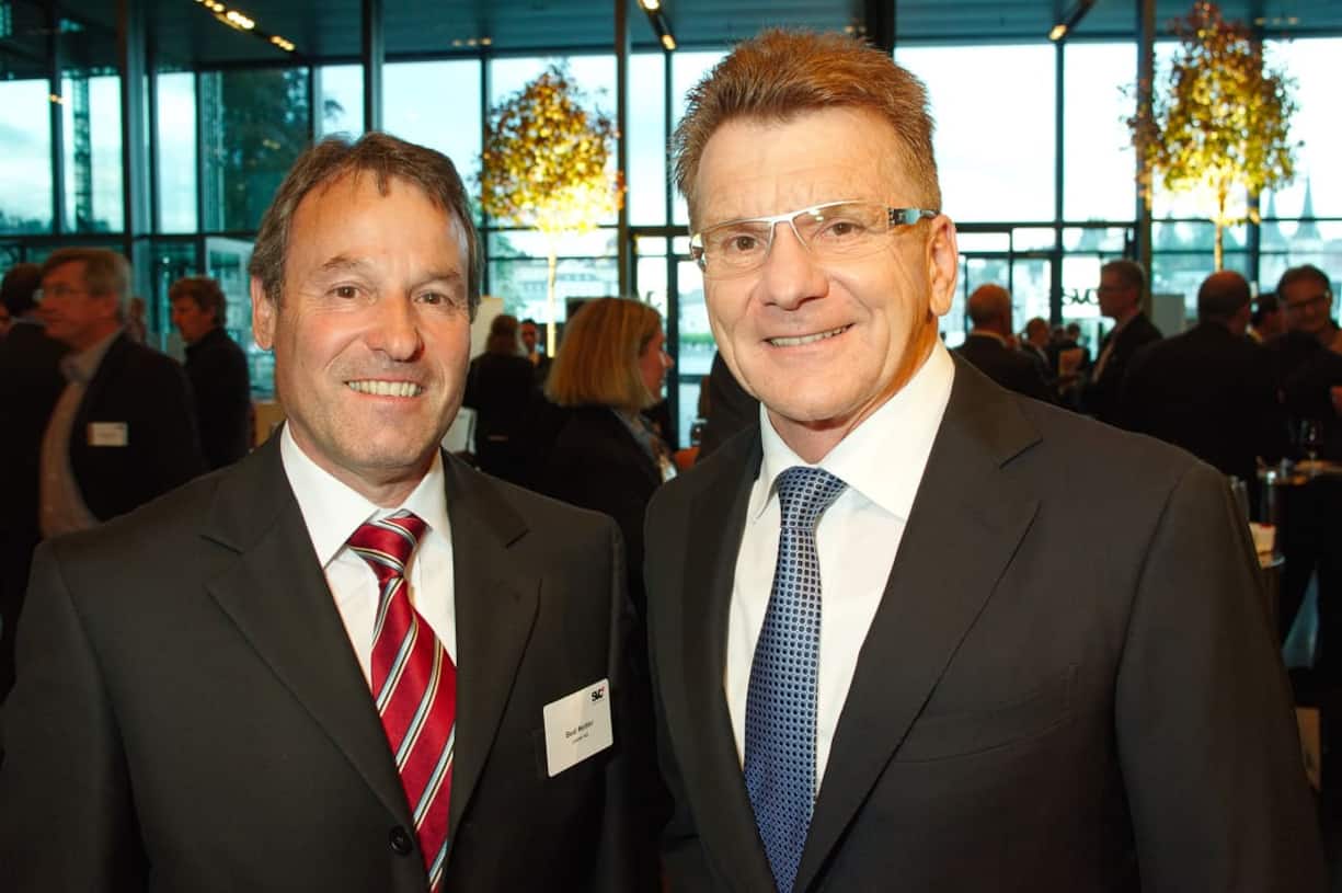 Beat Mettler, Leister AG; Hans-Ulrich Müller, Präsident SVC