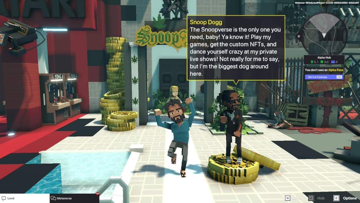 GUTES GESCHÄFT Der Rapper Snoop Dogg hat auf Decentraland das Snoopverse eingerichtet mit dem Nachbau seiner Villa. Eine virtuelle Nachbar­ parzelle konnte er für 450 000 Dollar verkaufen.