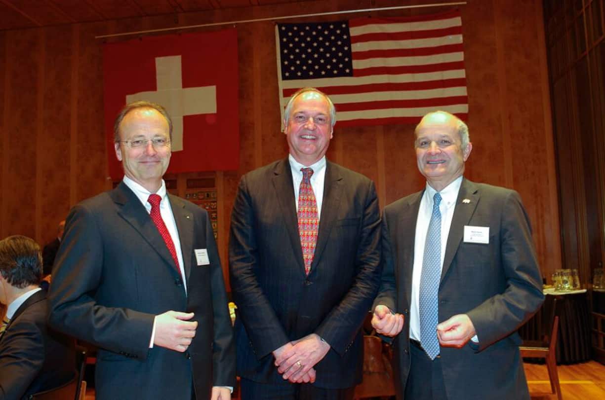 Markus R. Neuhaus, Chairman Board of Directors, PricewaterhouseCoopers AG; Paul Polman, CEO, Unilever PLC; Martin Naville, CEO, Swiss-American Chamber of Commerce