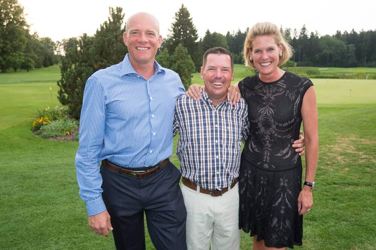 Barend Fruithof, Credit Suisse; Rich Beem, Pro; Tanja Fruithof, Geschäftsführerin Bucherer Zürich