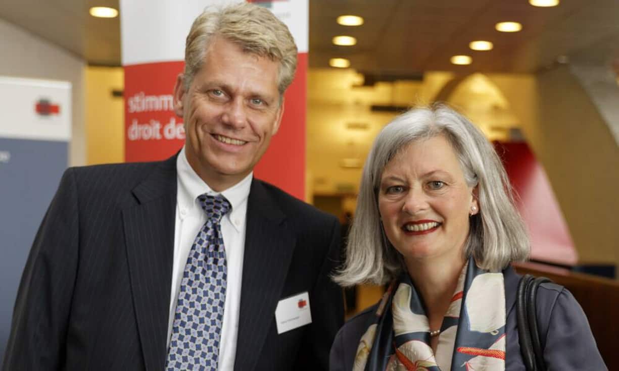 v.l.n.r. Harry Hohmeister; CEO Swiss International Air Lines AG, Doris Aebi; Mitinhaberin Aebi + Kuehni AG