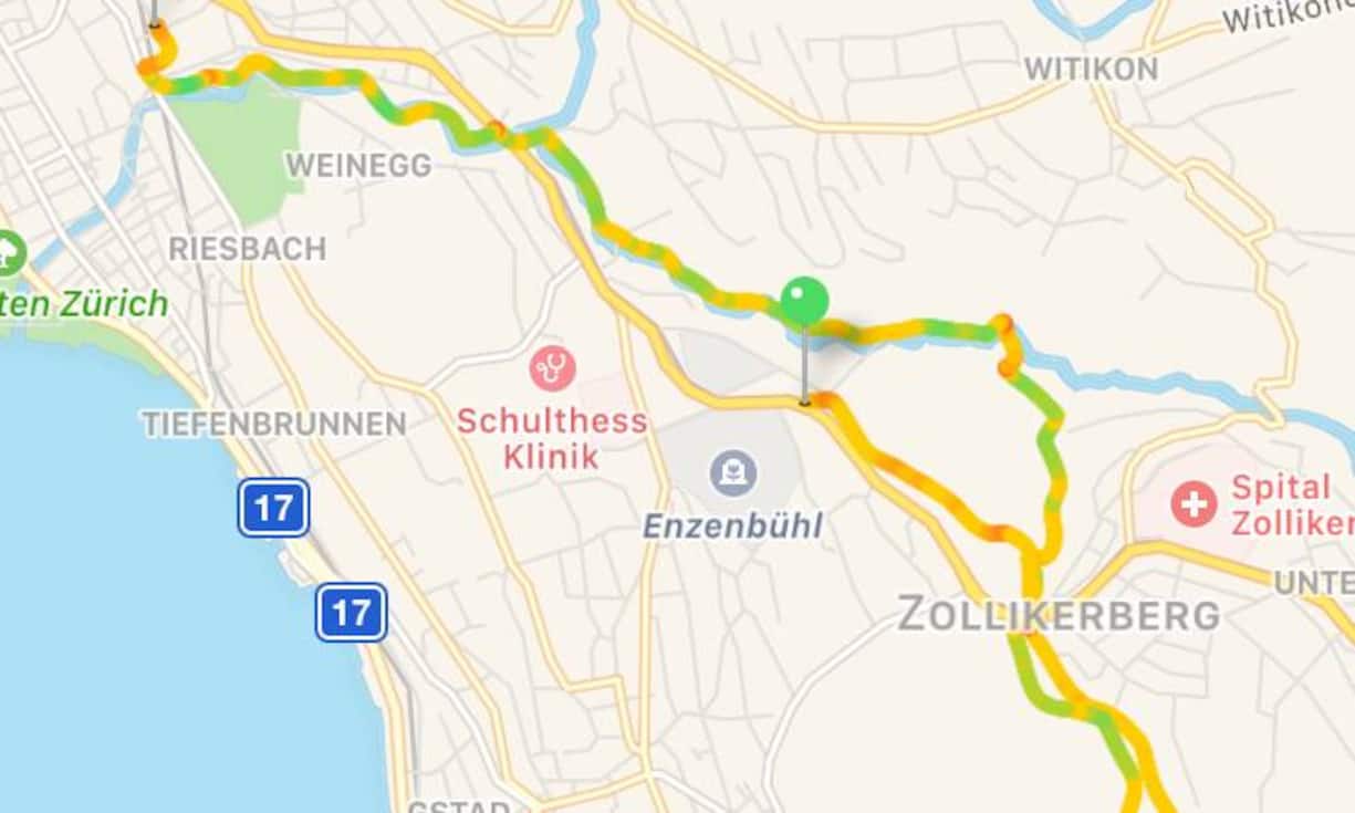 ... wie etwa auch die abgejoggte Strecke. Fun!