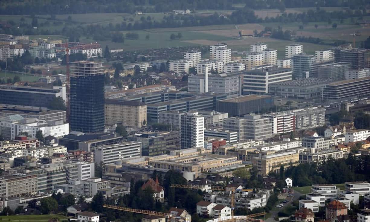 Der erwartete Beitrag von Zug wird in den Jahren 2016 bis 2020 auf 2,2 Prozent prognostiziert. Platz sieben der Schweizer Wachstums-Champions.  Keystone