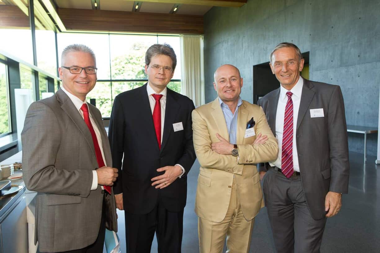 Riet Cadonau, CEO, Kaba Group; Zeno Staub, CEO, Vontobel Holding AG; Georges Kern, CEO, IWC Schaffhausen; Peter Moebius, Managing Director, Interxion (Schweiz) AG