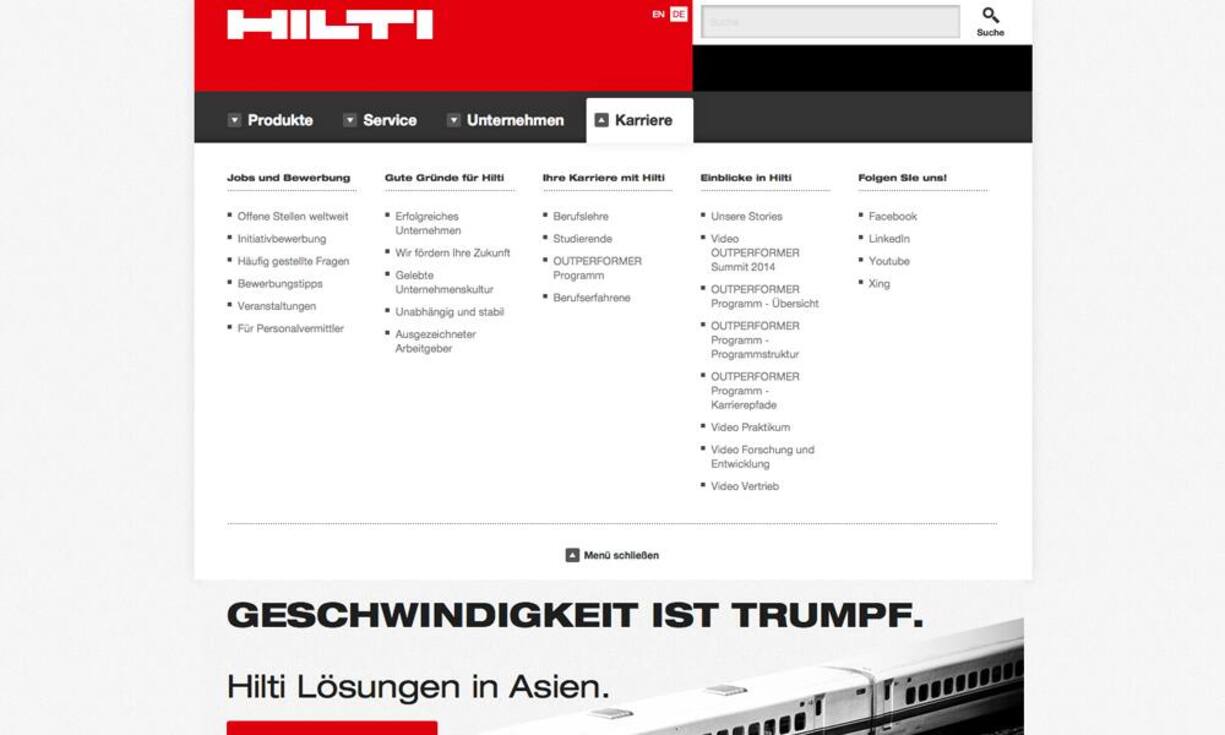 Platz 7: HiltiPunktzahl: 39,8 von 80 (Vorjahr: nicht gelistet)