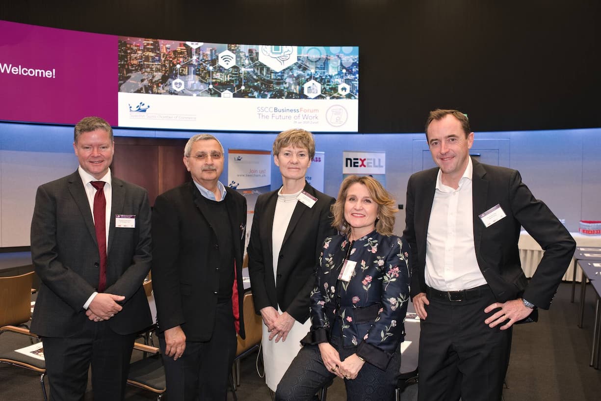 Die Referenten:Christopher McCormick, Executive Vice President, EF Education First;Bazmi Husain, CTO, ABB;Susanne Ackum, Chair, Future Work Forum;Simona Scarpaleggia, Head of the global initiative "The Future of or Work",  IKEA;Christohpe Catoir, Head of France and Northern Europe, The Adecco Group