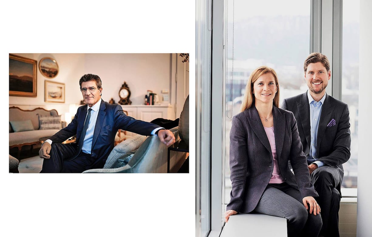 Hinter Lombard Odier (oben Patrick Odier) oder Vontobel (rechts Maja Baumann und Björn Wettergren) stehen starke Besitzerfamilien.