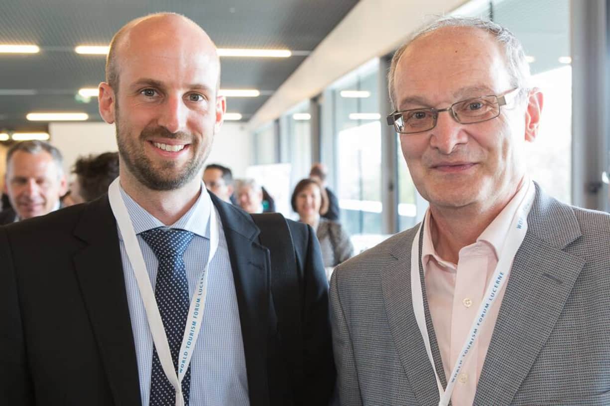 Roger Wehrli, Head of Research, Institute of Tourism, Lucerne University of Applied Sciences an Arts; Hans Wiesner, Director Imbach Reisen / Foundation board myclimate