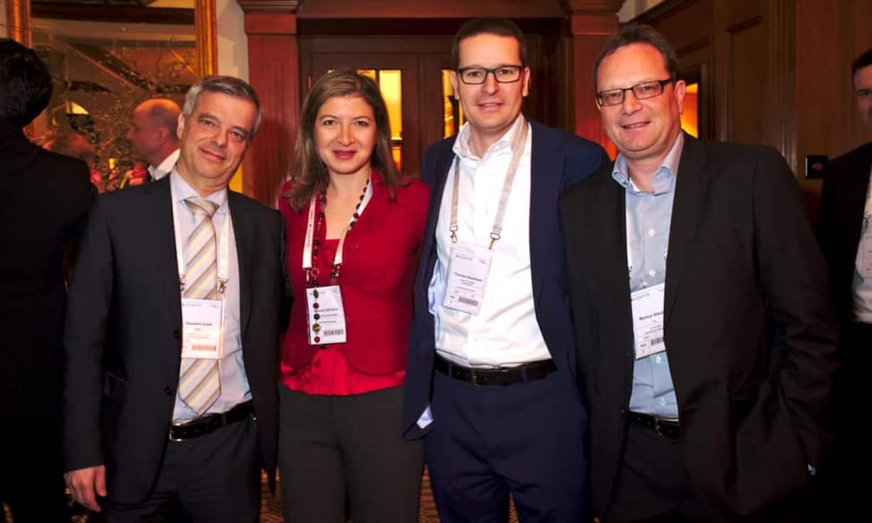 Giovanni Conti, Direktor, Bundesamt für Informatik und Telekommunikation;
Monica Dell'Anna, Leiterin Business Medien, NZZ-Mediengruppe;
Thomas Henzmann, Leiter ICT Strategie, Schweizerische Post AG;
Markus Stäuble, CIO, dorma+kaba International Holding AG (v.l.n.r.)