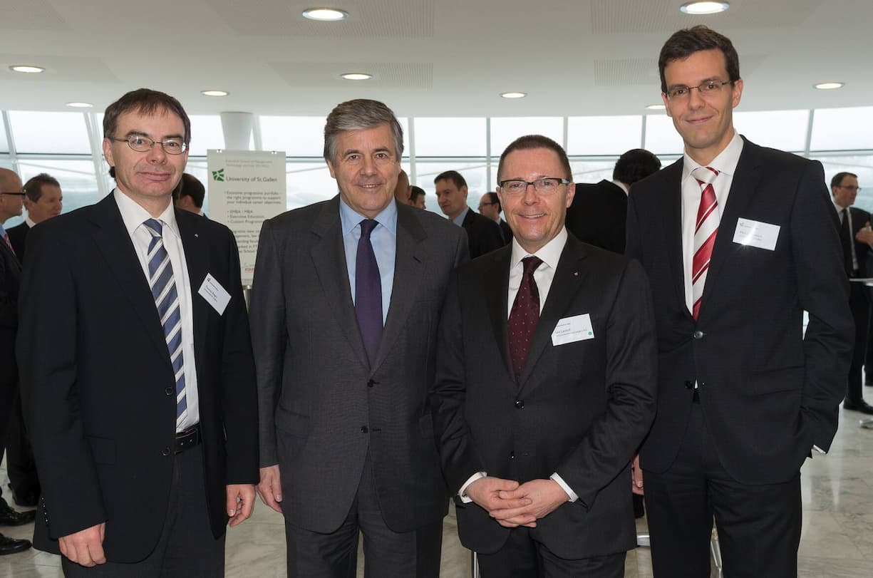 Thomas Bieger, Rektor Uni St. Gallen; Josef Ackermann, VRP Zurich Insurance Group; Urs Landolf, PricewaterhouseCoopers AG; Manuel Amman, Uni St. Gallen